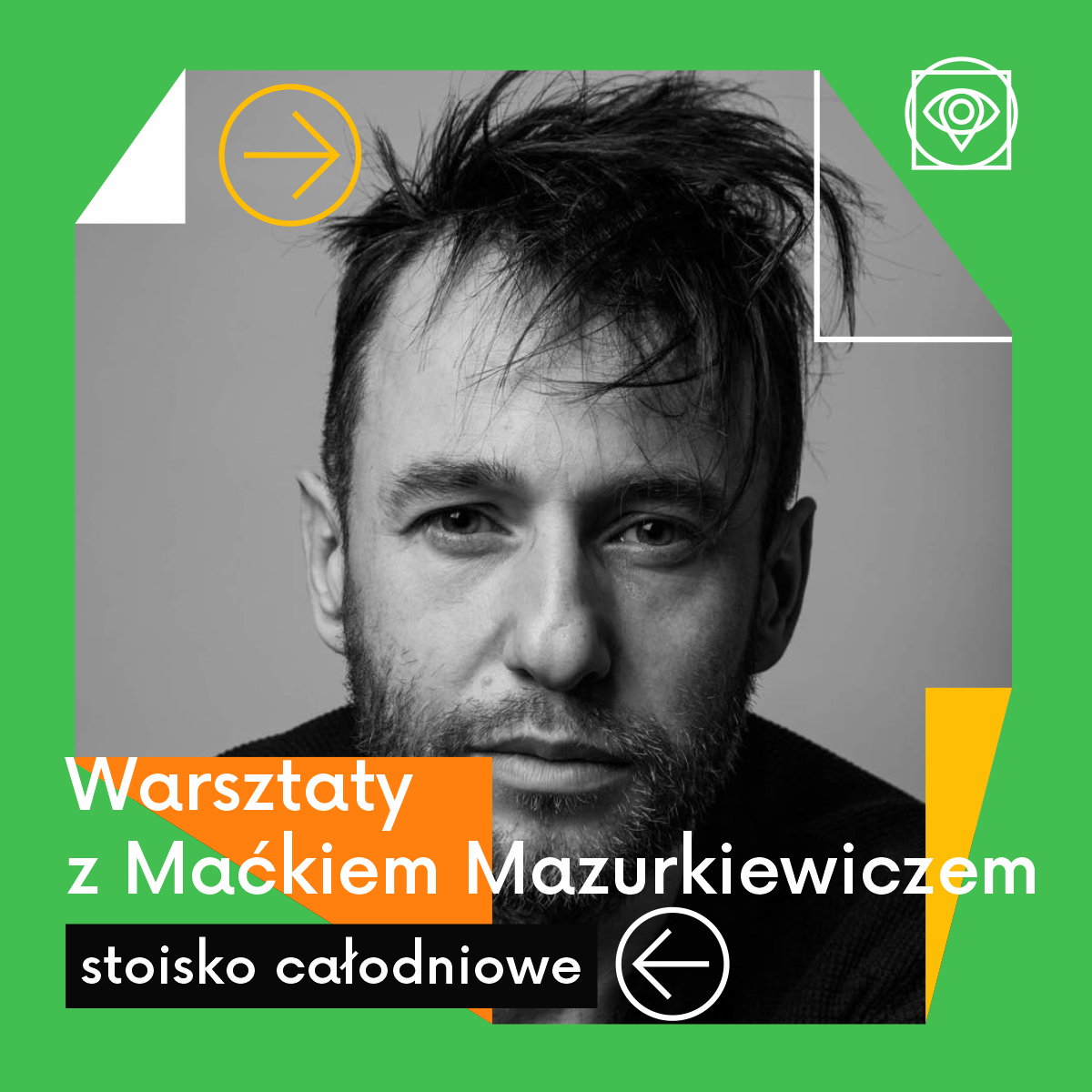 infografika promująca spotkanie z Maciejem Mazurkiewiczem