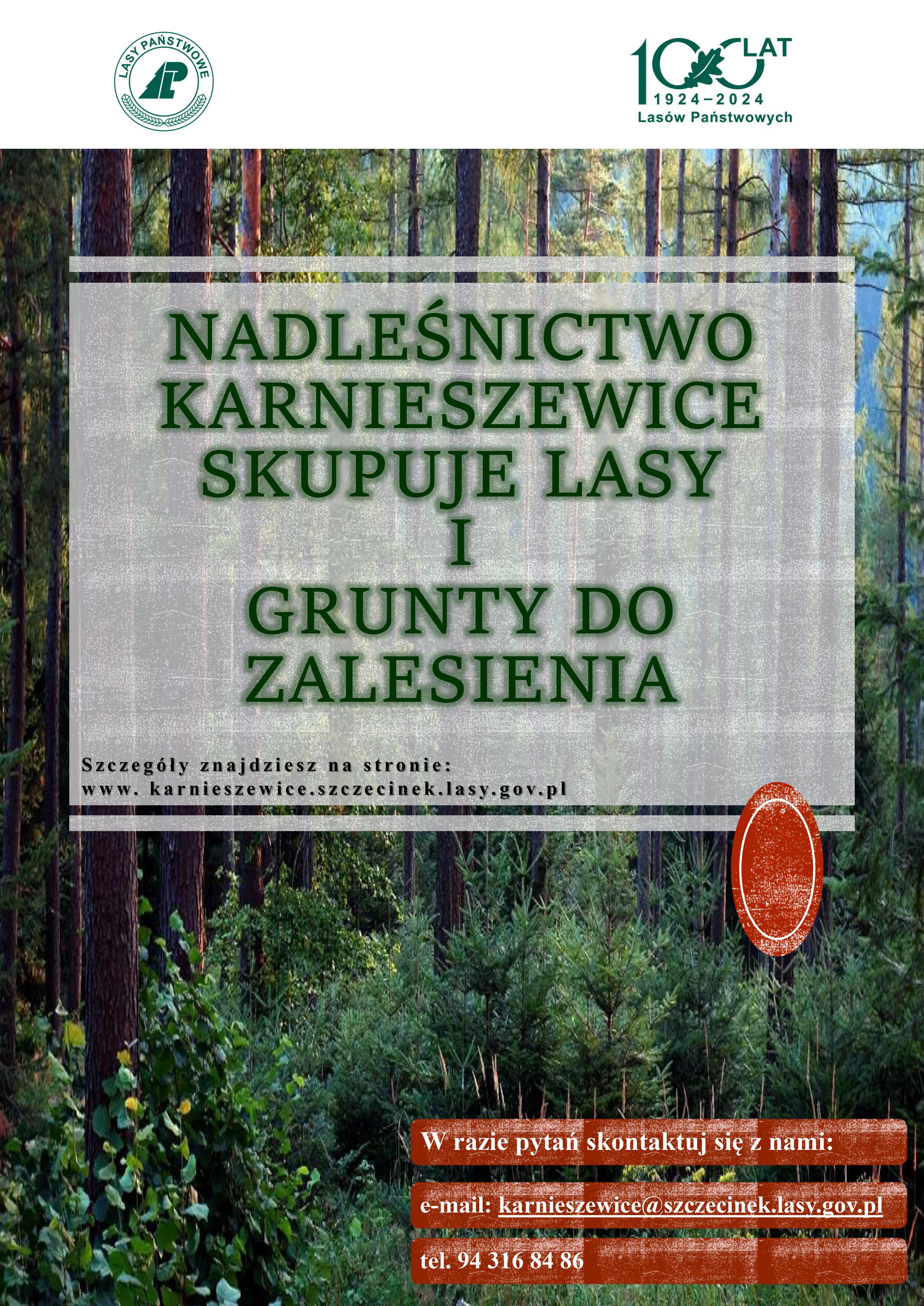 plakat ogłoszenia z nadleśnictwa