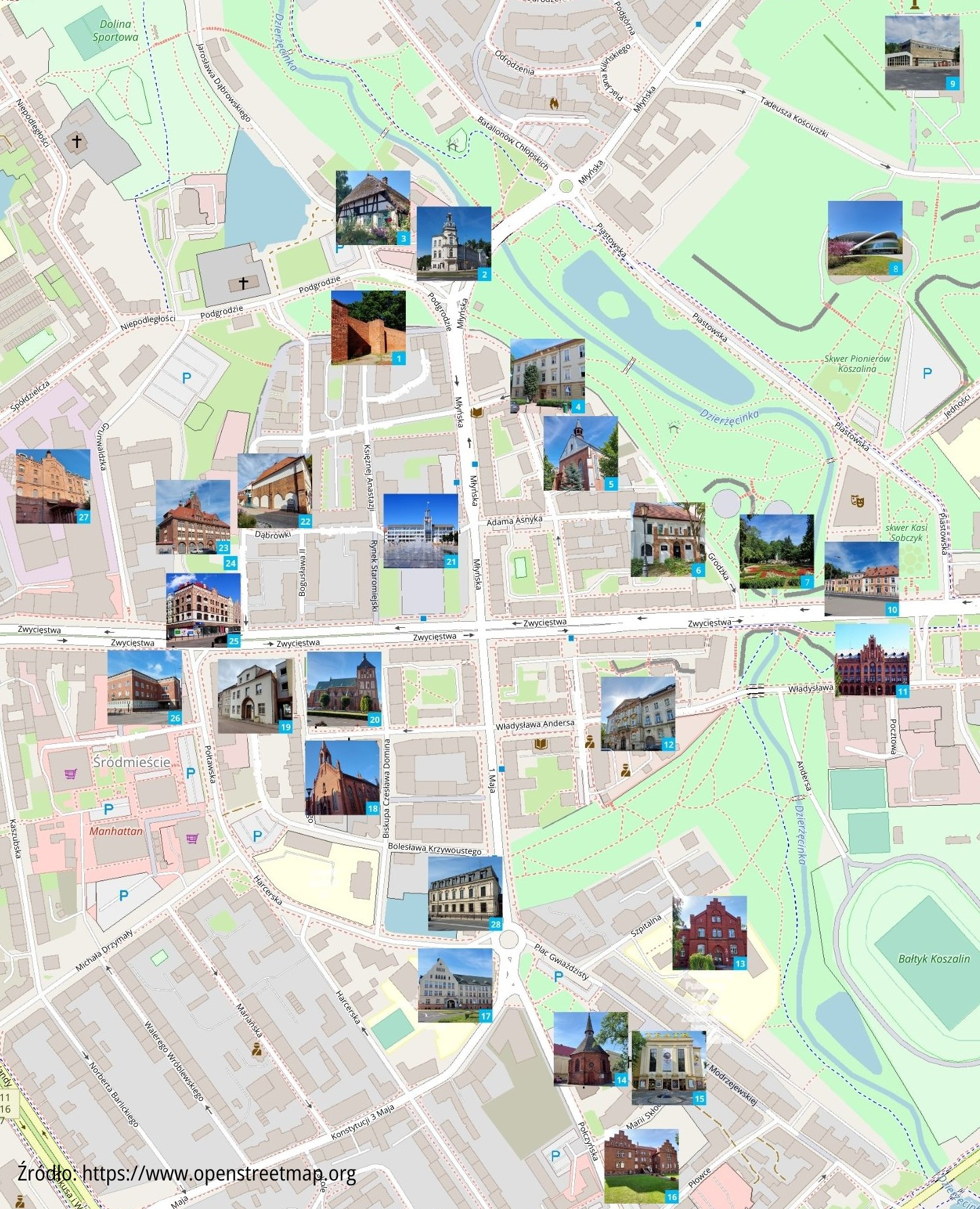 Mapa Staromiejskiej Trasy Turystycznej