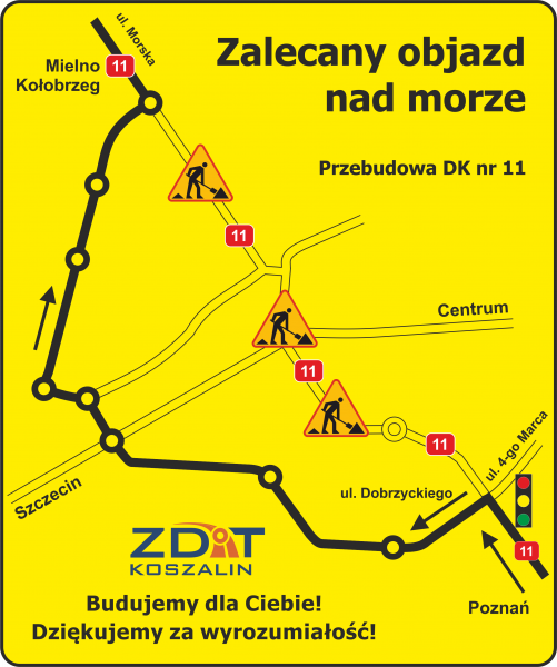 objazd przez Koszalin