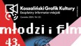 Grafika przedstawia okładkę miesięcznika, którą zdobi oficjalny plakat 43. KFDF Młodzi i Film