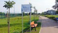 ławka w parku Europejskim w Koszalinie