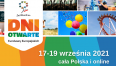 Dni Otwarte Funduszy Europejskich. Kolorowe zdjęcia balonów, kolejki w wesołym miasteczku, ojciec z dzieckiem, podniesione ręce tłumu