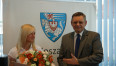Małgorzata Hołub i prezydent Piotr Jedliński