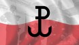 Flaga polski ze znakiem Polski Walczącej 