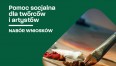 Grafika przedstawia pędzel i paletę do malowania oraz napis "Pomoc socjalna dla twórców i artystów. Nabór wniosków".