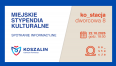 Miejskie stypendia kulturalne Grafika na beżowym tle przedstawia niebieski napis z tytułem i terminem wydarzenia.
