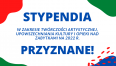 Grafika z informacją o przyznaniu stypendiów z zakresu kultury na 2022 rok