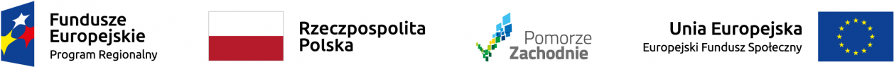 Obrazek przedstawiający w układzie poziomym, kolorowe znaki (od lewej): Regionalnego Programu Funduszy Europejskich, Rzeczpospolitej Polskiej, Pomorza Zachodniego oraz Europejskiego Funduszu Społecznego Unii Europejskiej