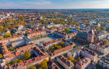 widok centrum Koszalina