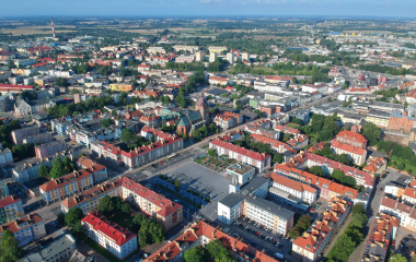 zdjęcie przedstawia panoramę Koszalina