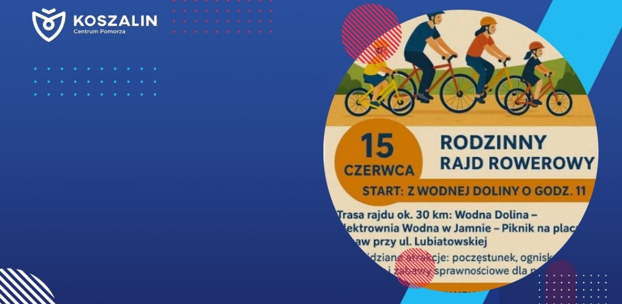 Plakat rodzinnego rajdu rowerowego