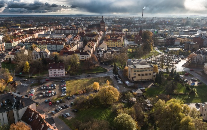 Na zdjęciu Koszalin z lotu ptaka