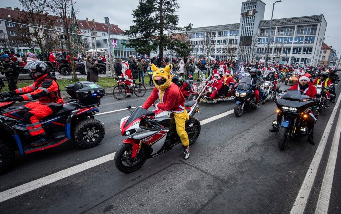 Motomikołaje 2024 na ulicach Koszalina