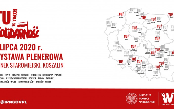 Grafika z zaznaczonymi miastami, w których działała "Solidarność"