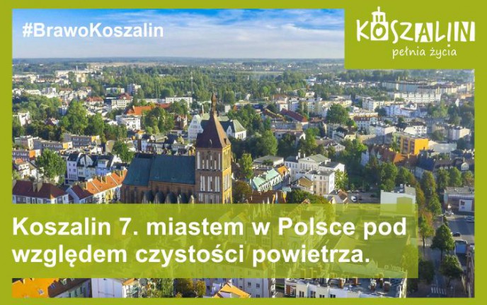 Koszalin w czołówce miast z najczystszym powietrzem