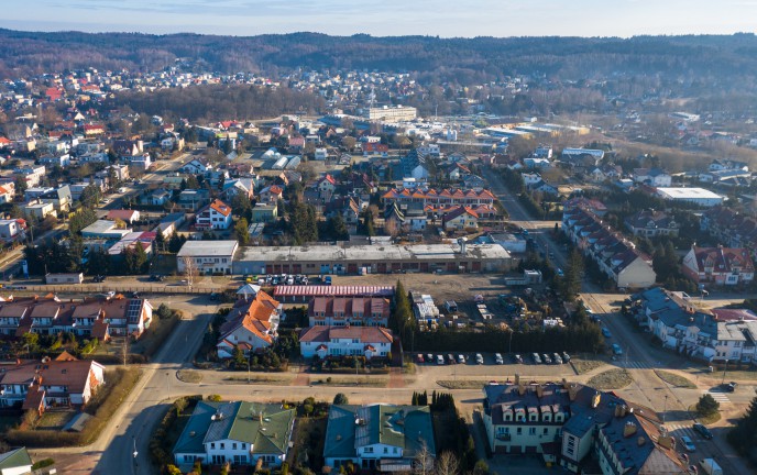 zdjęcie przedstawia panoramę terenu Dzierżęcin - Lubiatowo