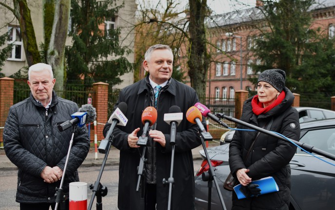 Konferencja prasowa w sprawie przebudowy ulicy Chałubińskiego w Koszalinie