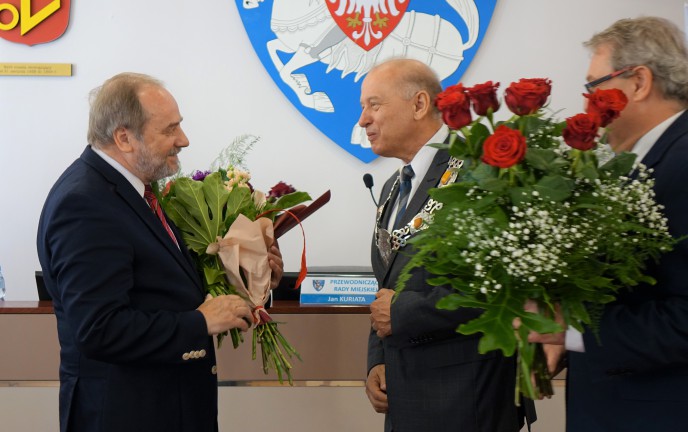 Złota Odznaka ZNP dla Rafała Janusza i Medal "Za Zasługi dla Koszalina" dla Zbigniewa Mieszczaka