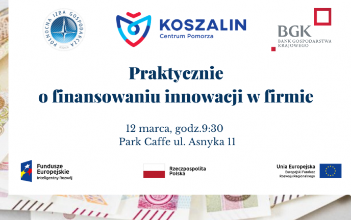 Plakat o praktycznym finansowaniu innowacji w firmie