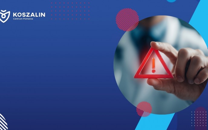 Na grafice znajduje się znak ostrzegawczy