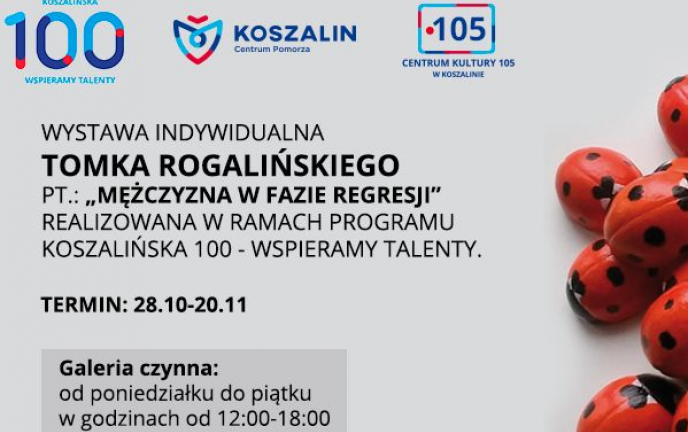 Grafika przedstawia napis Tomasz Rogalińśki "Mężczyzna w fazie regresji"