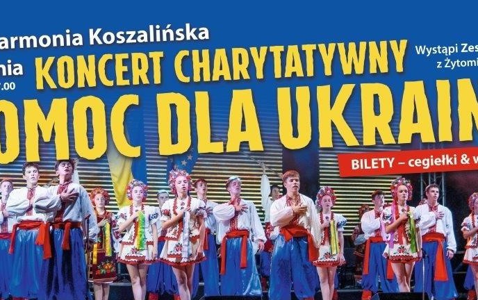 Na grafice, na której znajdują się tancerze została umieszczona informacja: Charytatywny koncert Pomoc dla Ukrainy, w ramach którego wystąpi Zespół "Słoneczko" z Żytomierza. Gdzie: Filharmonia w Koszalinie. Kiedy: 30 kwietnia 2022 r. o godzinie 17:00.