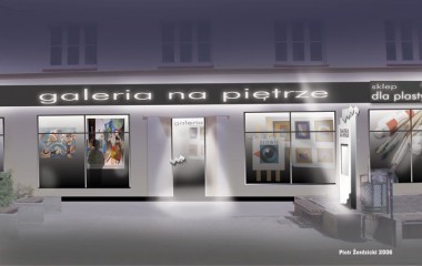 zdjęcie przedstawia wejście do Galerii "Na Piętrze"