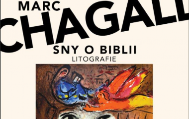 Grafika na beżowym tle przedstawia tekst z nazwą wystawy