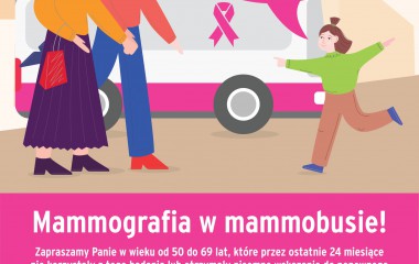 Plakat przedstawiający harmonogram działania mammobusu w Koszalinie