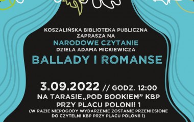 Grafika przedstawia niebieską, rozsuniętą kurtynę a między nią napis z nazwą, datą i miejscem wydarzenia.