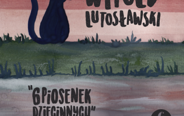 Obrazek przedstawia okładkę płyty "6 piosenek dziecinnych". Przedstawia ona siedzącego czarnego kota nad rzeką.