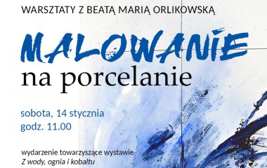 Grafika w kolorach białym i niebieskim przedstawia w lewym dolny rogu abstrakcyjną kompozycję. W centralnej części widnieje nazwa i termin wydarzenia.