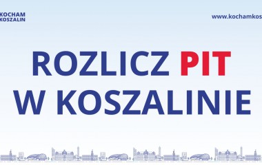 Grafika z napisem "Rozlicz PIT w Koszalinie"