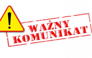 Grafika z napisem "ważny komunikat"