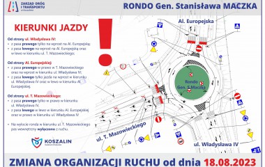 Zmiana organizacji ruchu na rondzie Generała Stanisława Maczka
